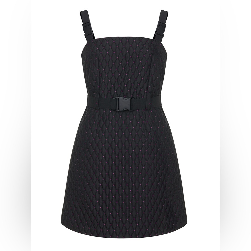 Nocturne Black Quilted Dress Size 38 - Picture 9 of 9